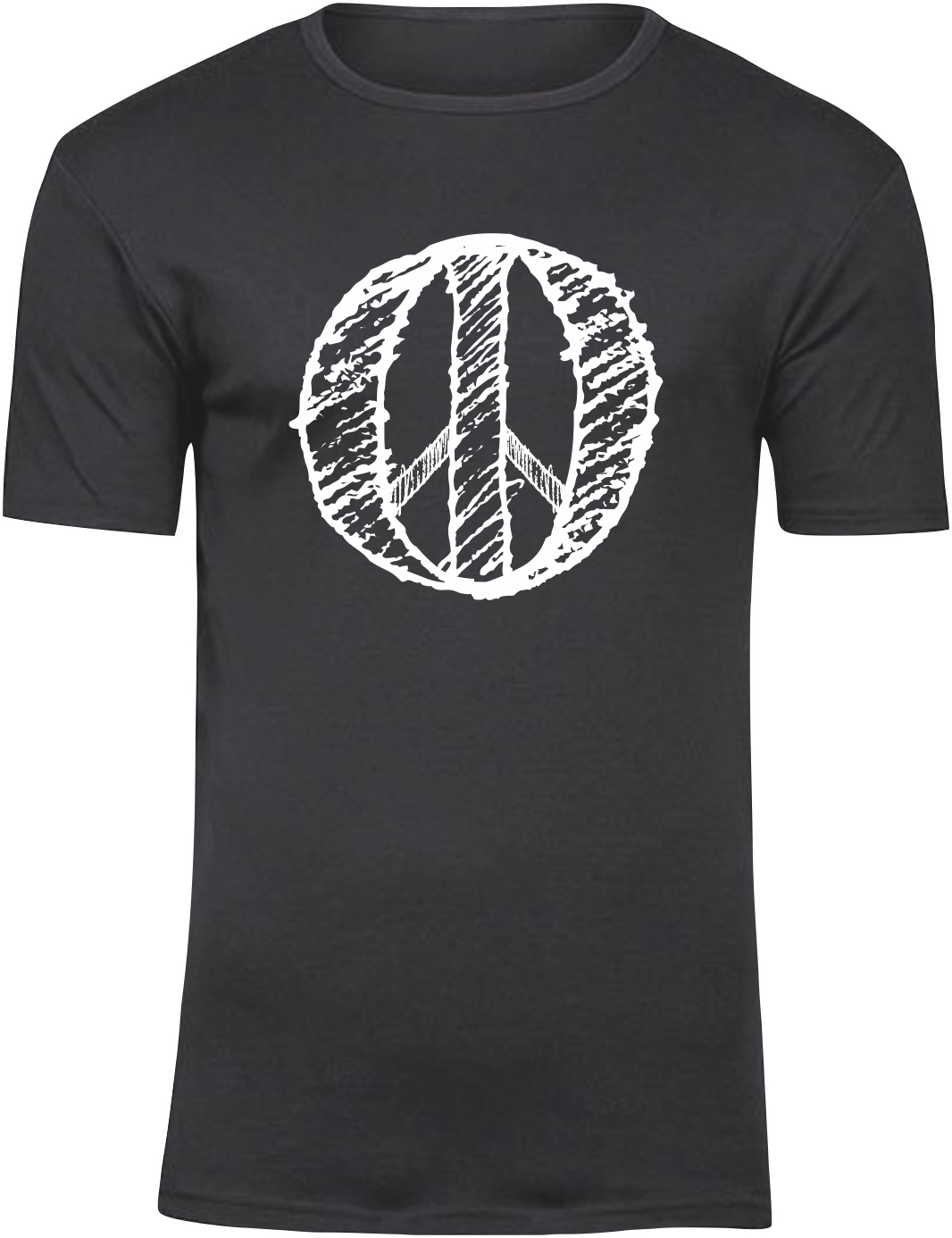 T-Shirt UNISEX „Peace" schwarz, mit weißen Aufdruck im RS Design
