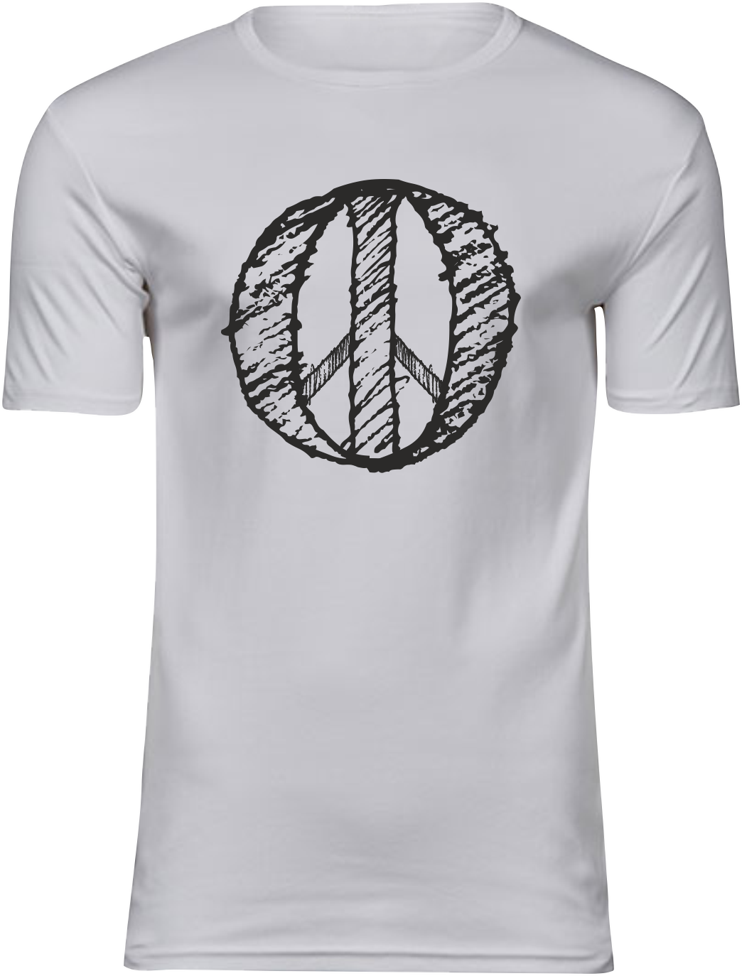 T-Shirt UNISEX „Peace" weiss, mit schwarzen Aufdruck im RS Design