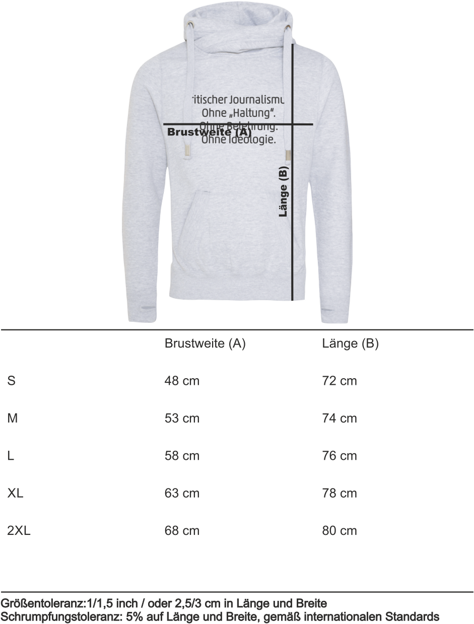 Hoodie „Kritischer Journalismus“ hellgrau