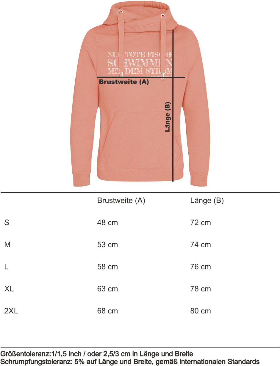 Hoodie „NUR TOTE FISCHE..." (W) DustyPink