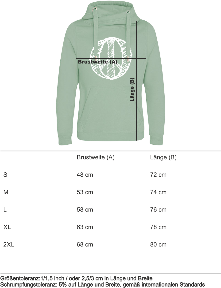 Hoodie „Peace“ (W) DustyGreen