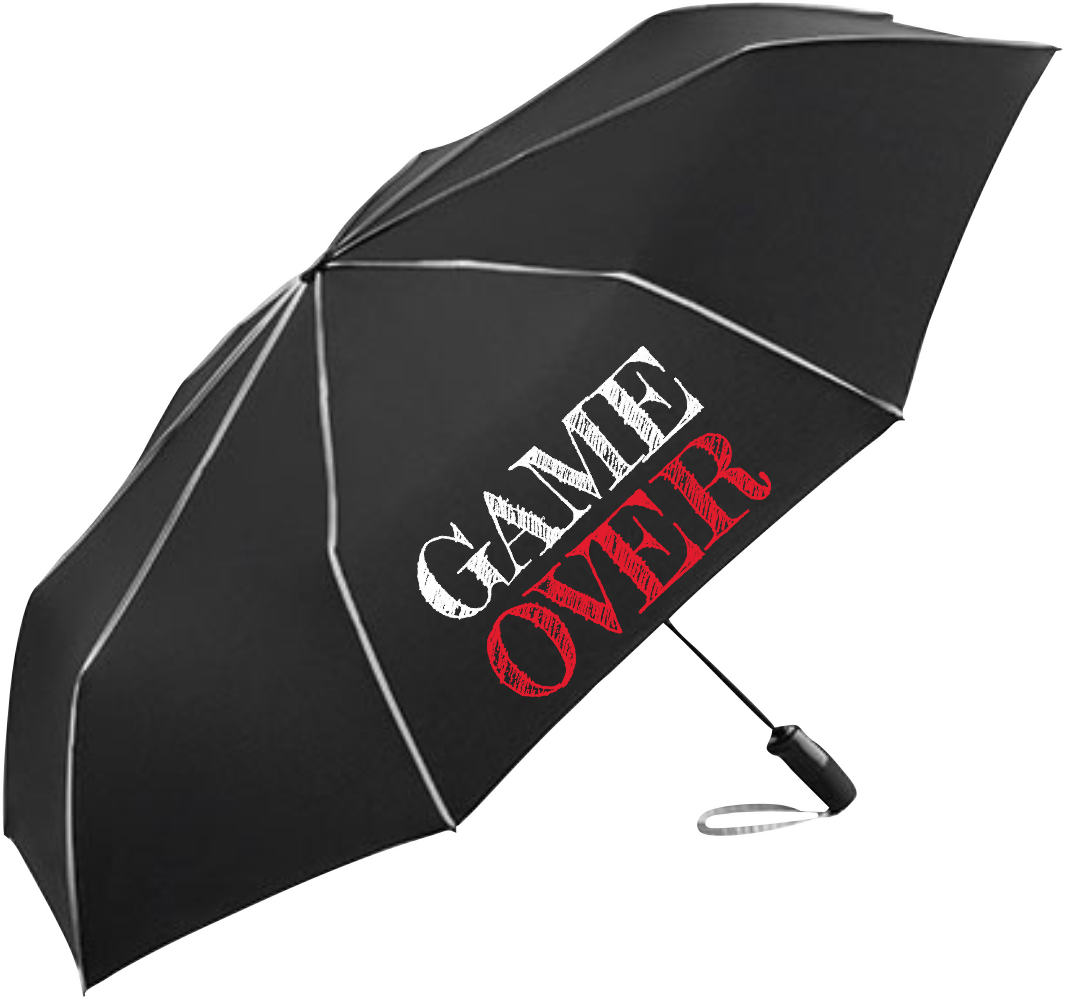 Regenschirm "GAME OVER" schwarz/rot & schwarz/grau