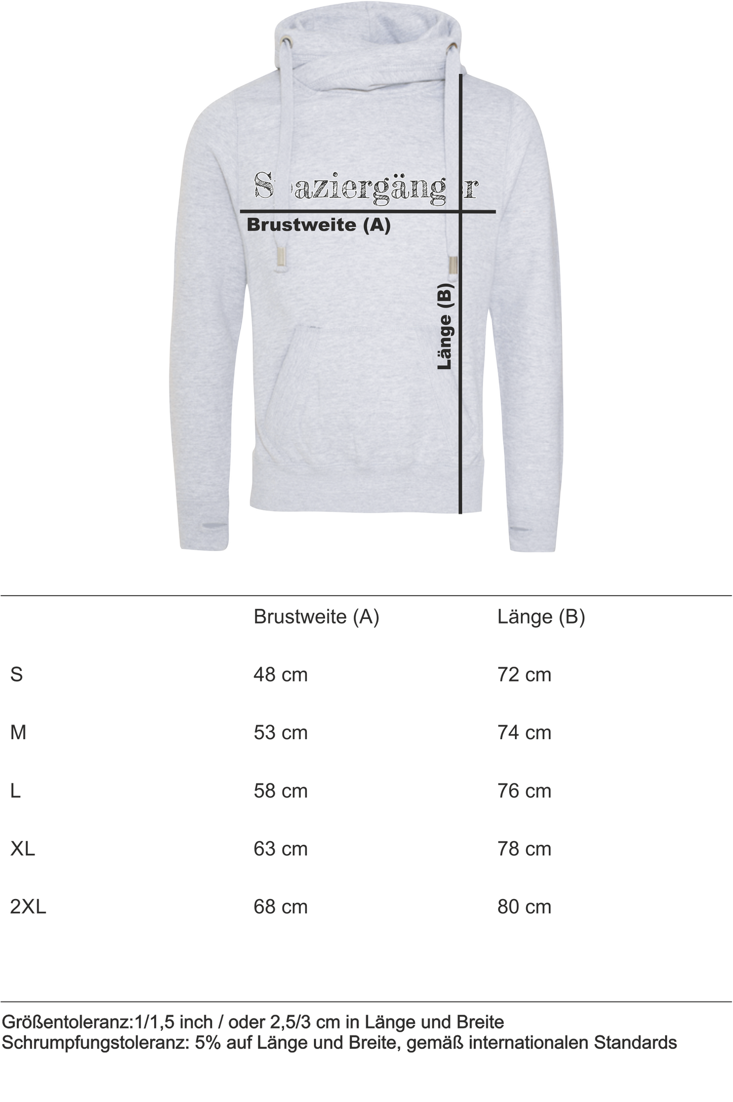 Hoodie „SPAZIERGÄNGER“ Hellgrau