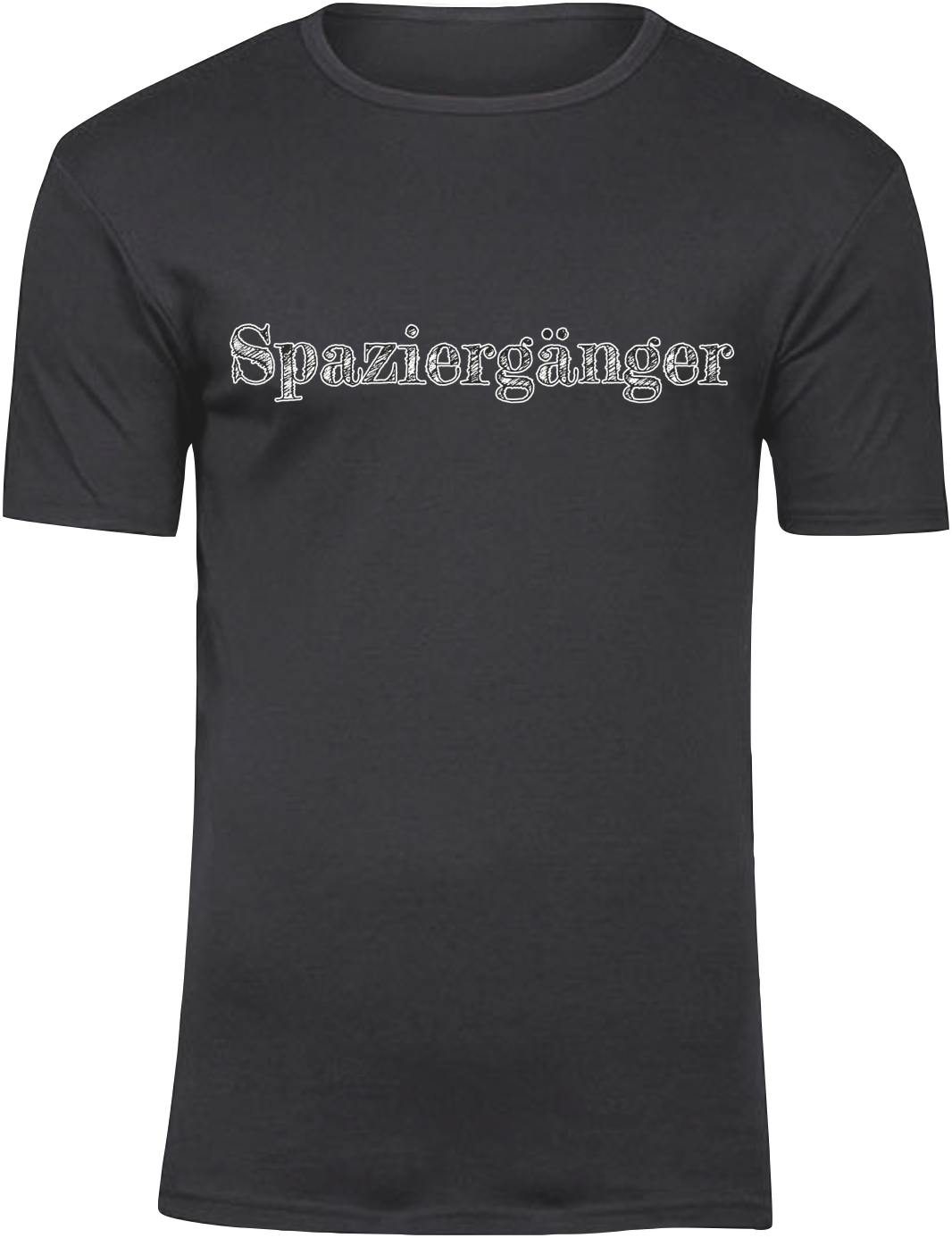 T-Shirt UNISEX „SPAZIERGÄNGER" schwarz mit weissen Aufdruck