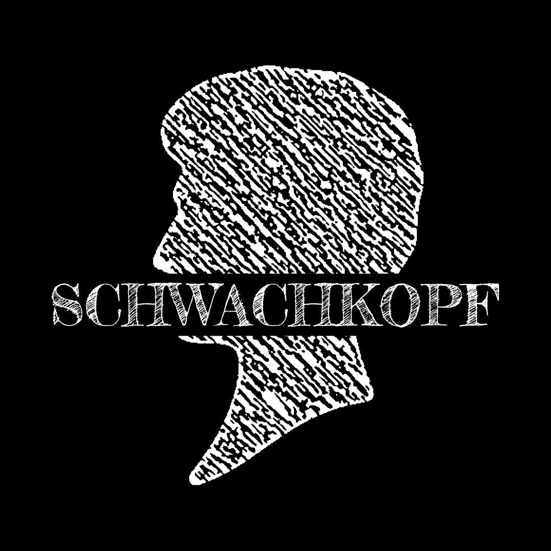 Latzschürze, schwarz, "SCHWACHKOPF"