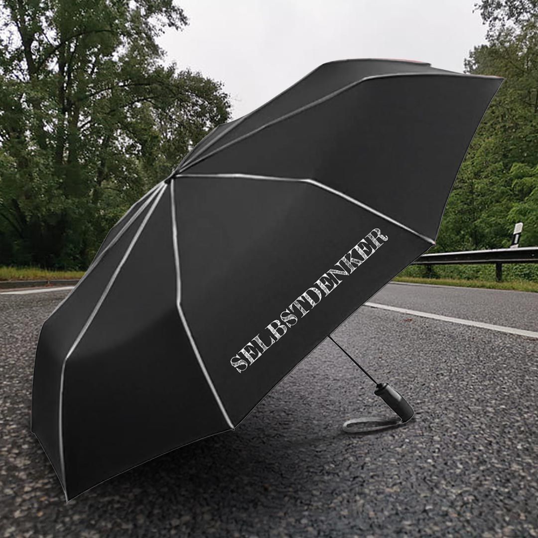 Regenschirm "SELBSTDENKER" schwarz/rot & schwarz/grau