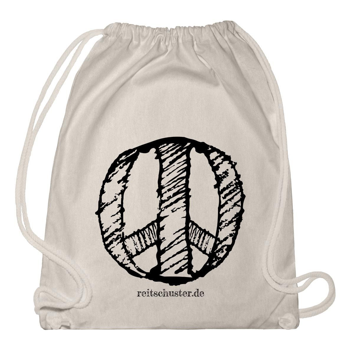 Gym Bag "Peace", schwarz, natural, weiss