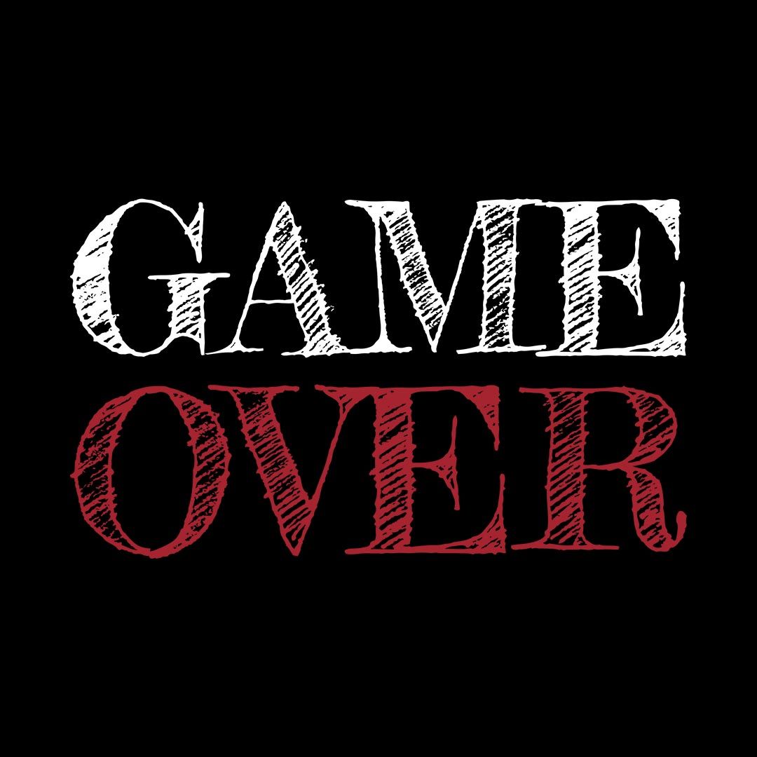 Regenschirm "GAME OVER" schwarz/rot & schwarz/grau