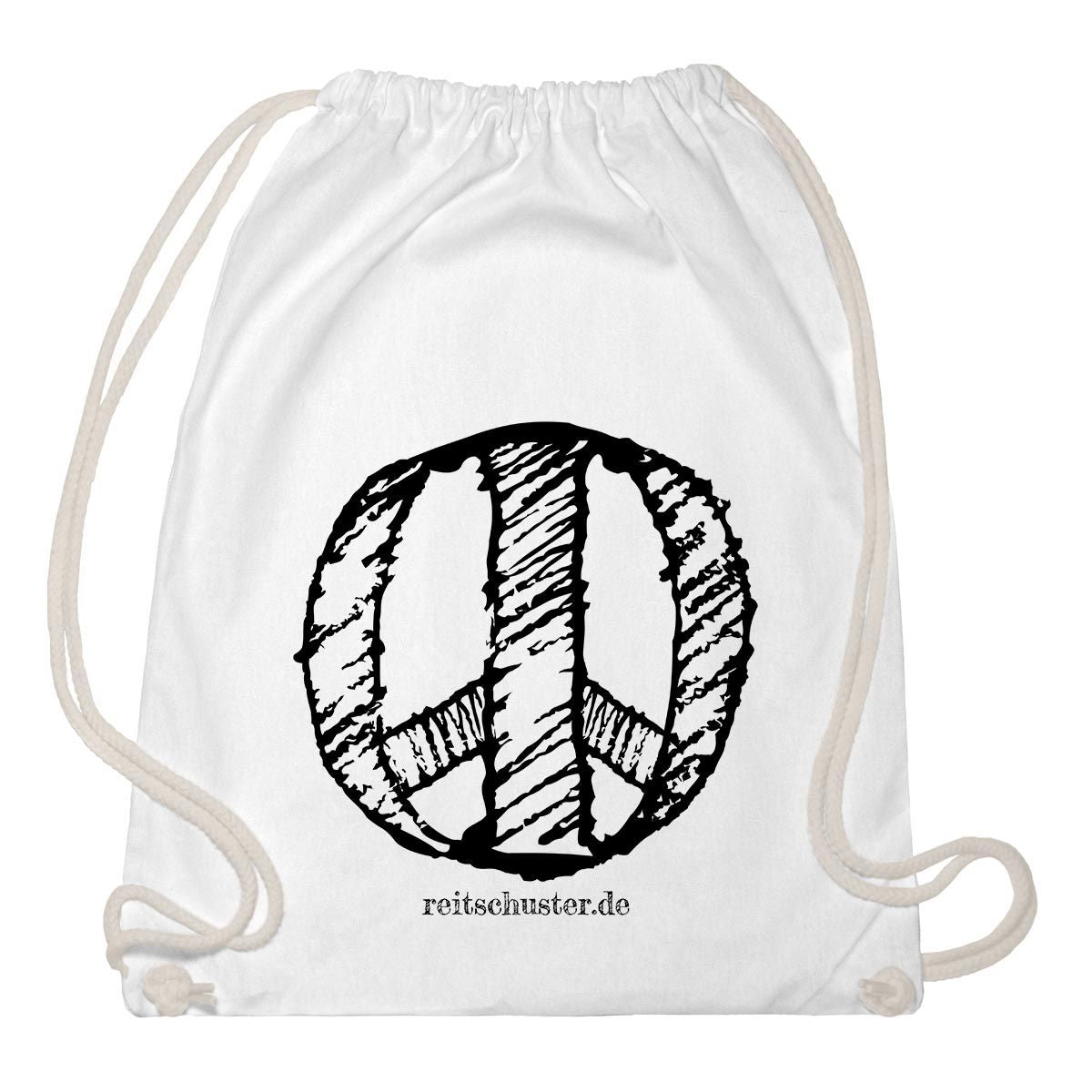 Gym Bag "Peace", schwarz, natural, weiss