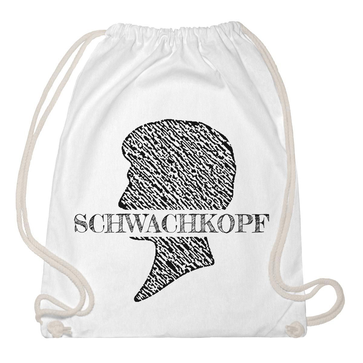 Gym Bag "Schwachkopf", schwarz/ weiss