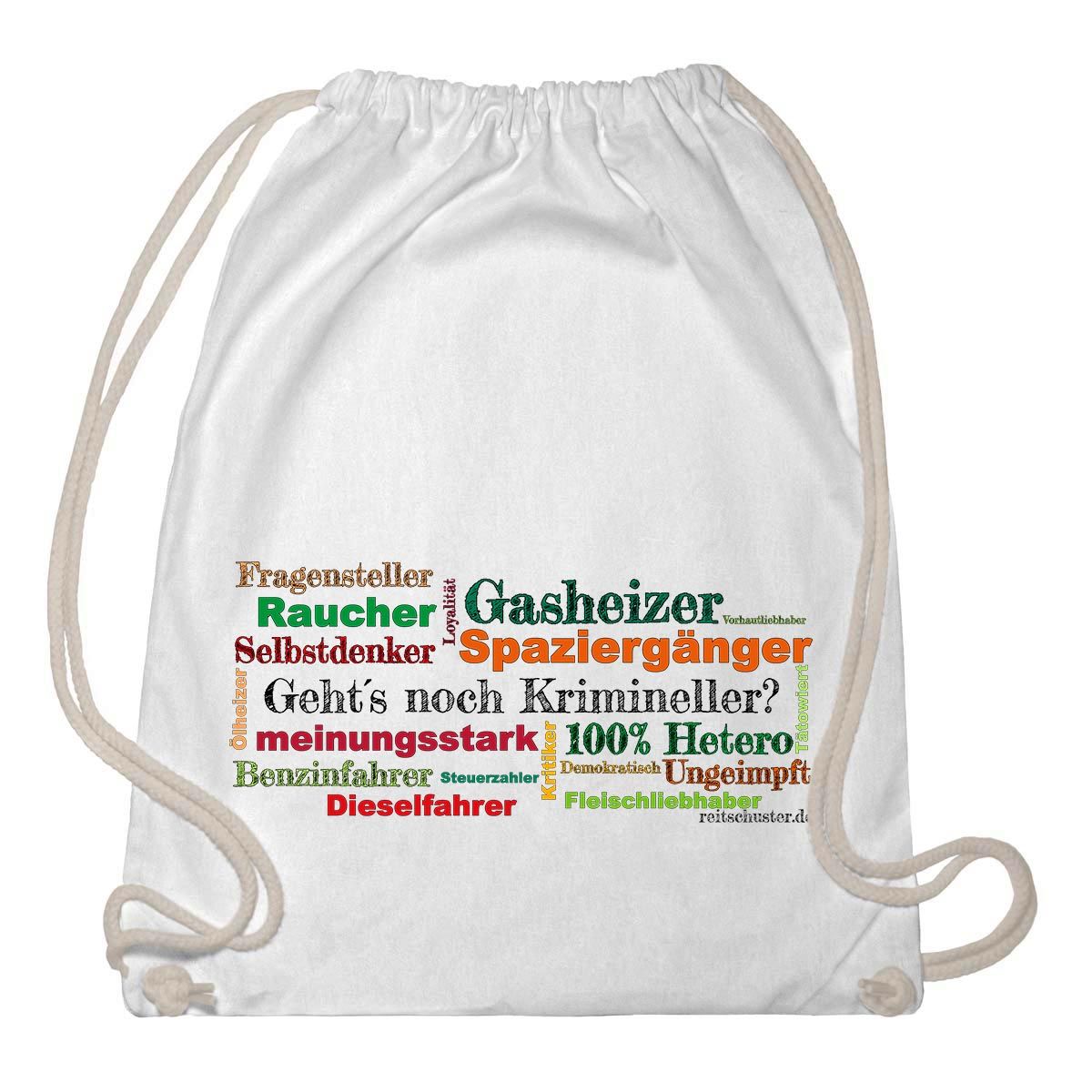 FUN-Gym Bag "Gehts noch Krimineller", weiss