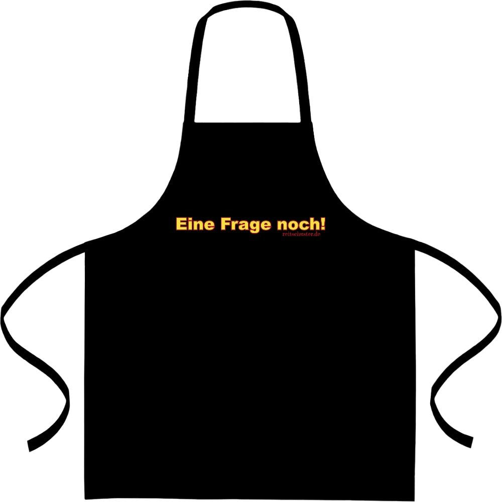 Latzschürze, schwarz, "Eine Frage noch"