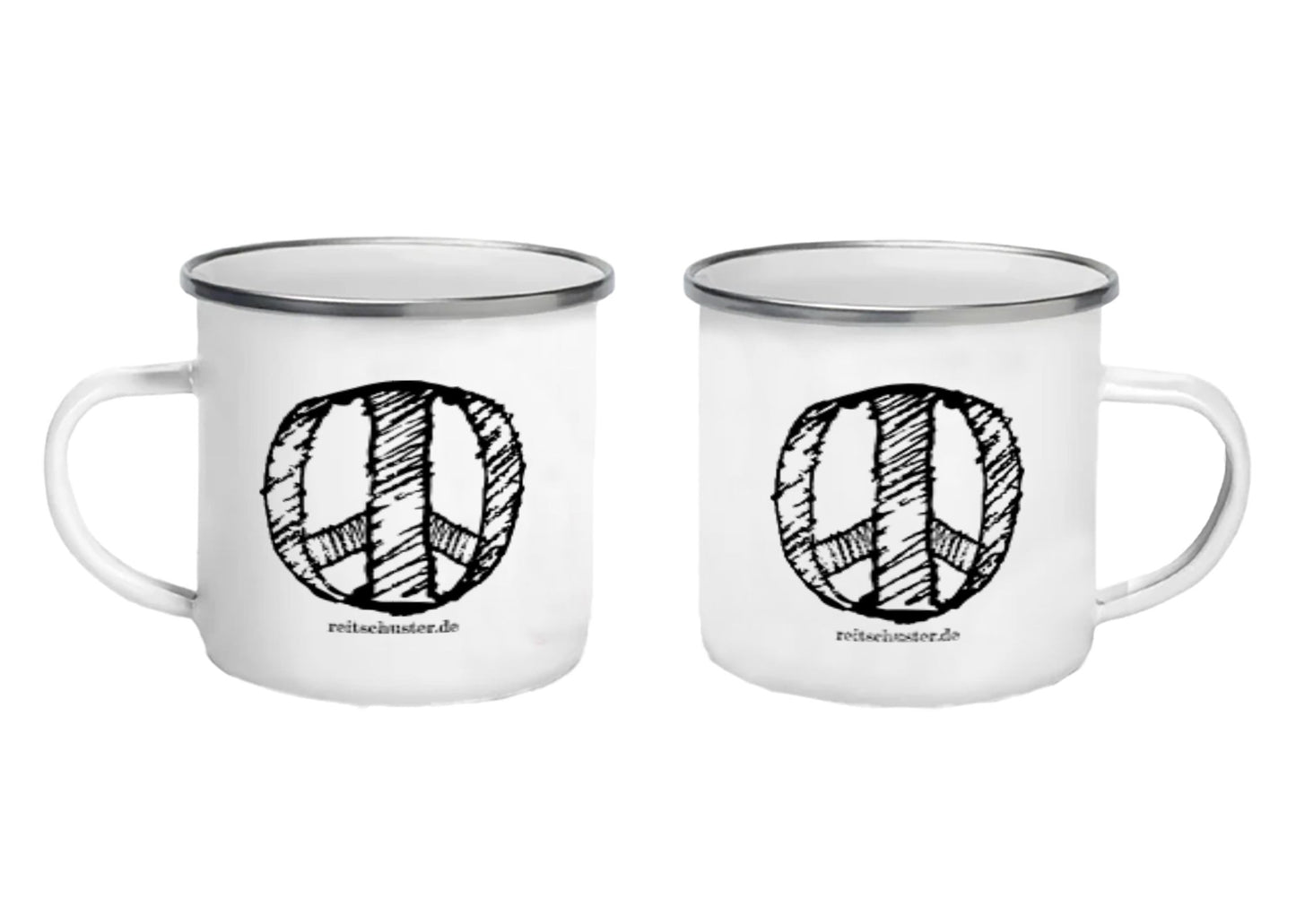 Emailletasse "PEACE"
