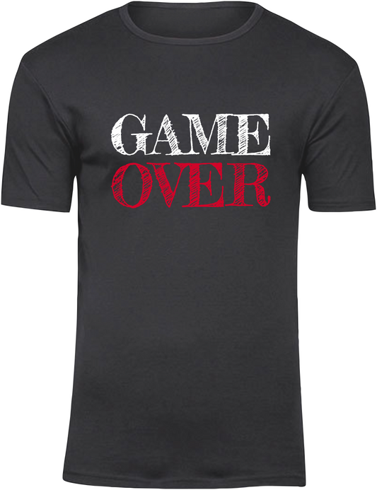 T-Shirt UNISEX  „GAME OVER" schwarz mit weiß/roten Aufdruck