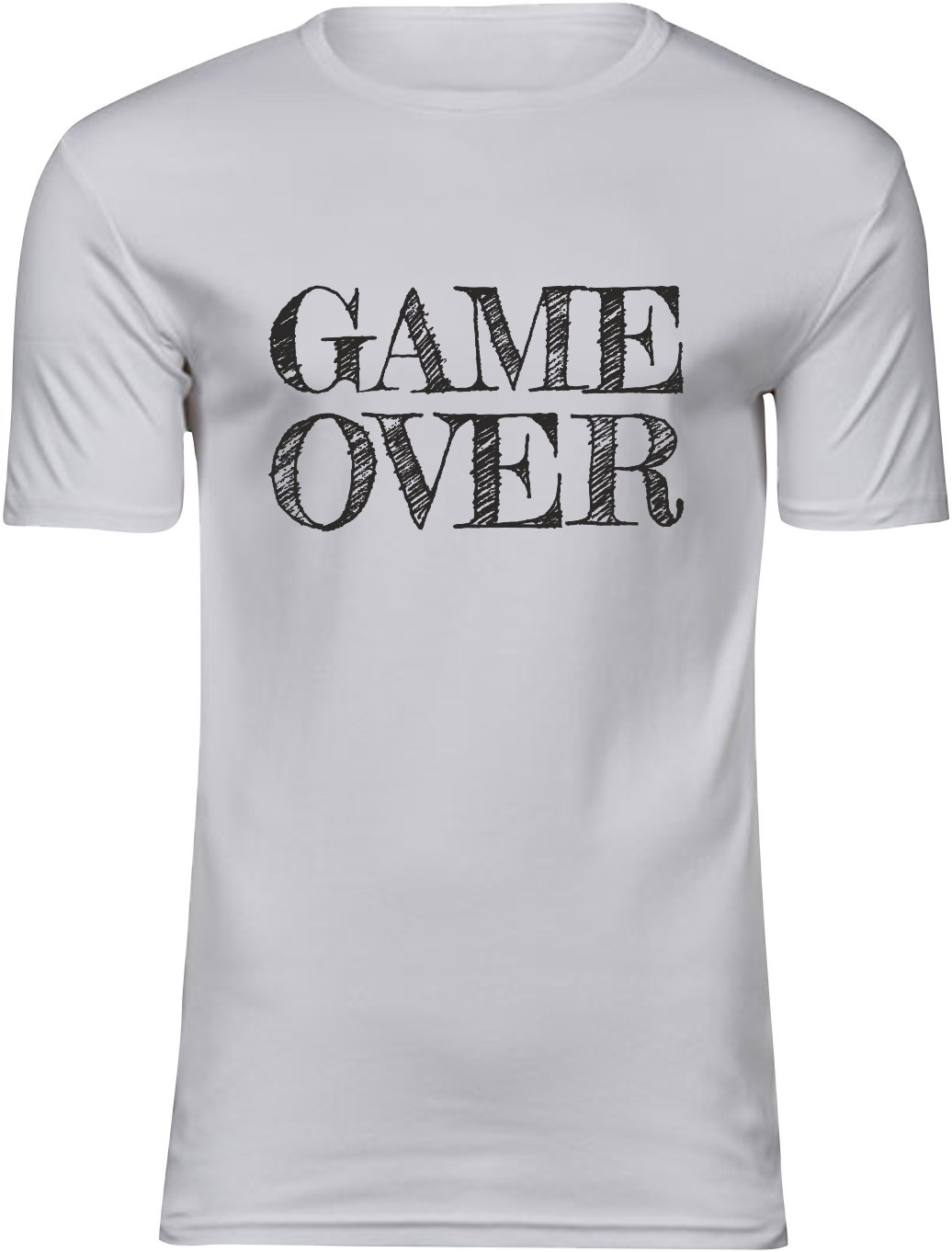 T-Shirt UNISEX  „GAME OVER" weiß mit schwarzem Aufdruck