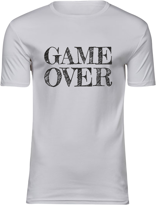 T-Shirt UNISEX  „GAME OVER" weiß mit schwarzem Aufdruck