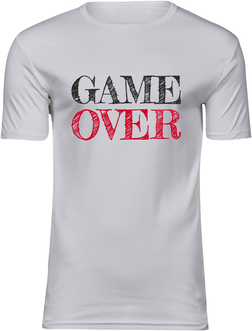 T-Shirt UNISEX  „GAME OVER" weiß mit schwarz/roten Aufdruck