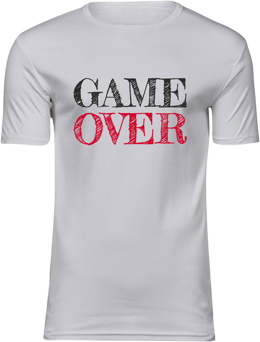 T-Shirt UNISEX  „GAME OVER" weiß mit schwarz/roten Aufdruck