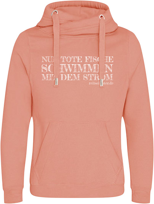 Hoodie „NUR TOTE FISCHE..." (W) DustyPink