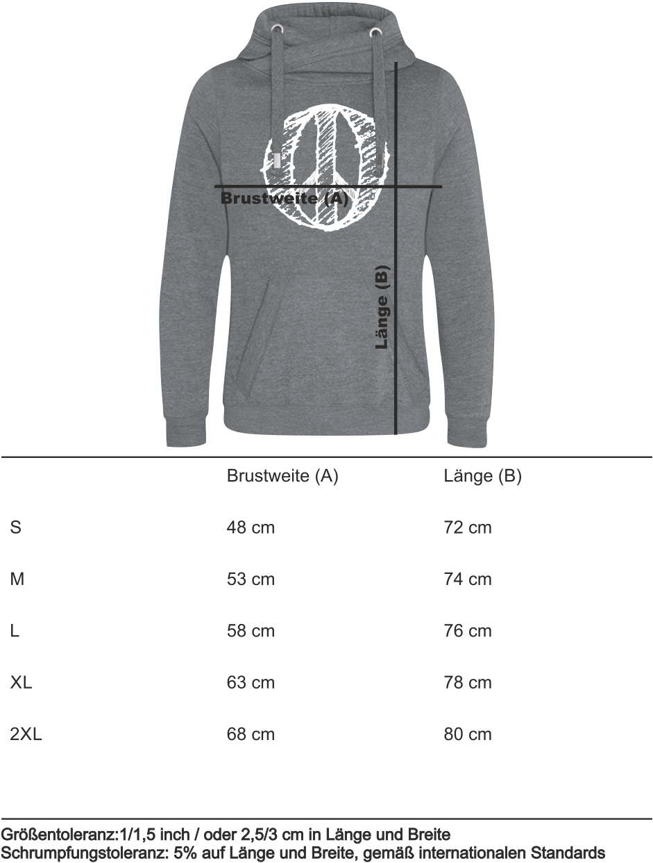 Hoodie „Peace" (W)" Dunkelgrau