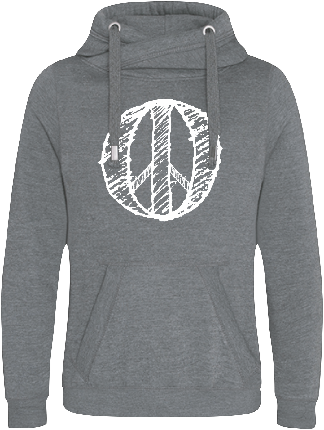 Hoodie „Peace" (W)" Dunkelgrau