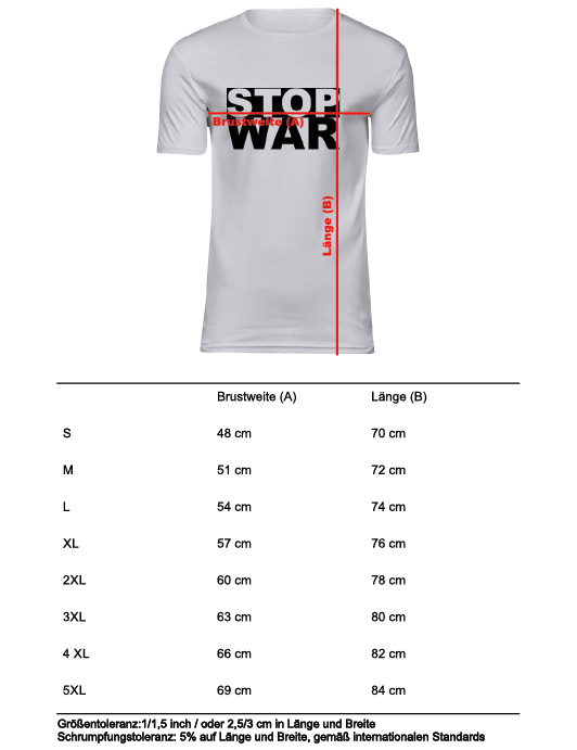 T-Shirt UNISEX, weiss, Design 1  „STOP WAR"