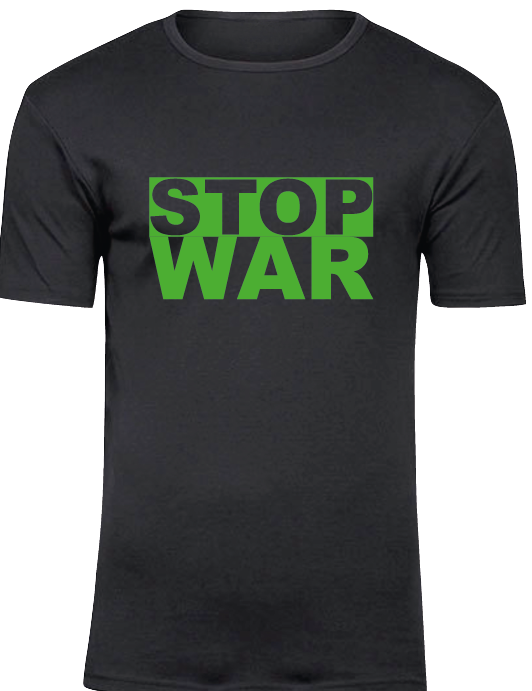 T-Shirt UNISEX, schwarz, Design 1  „STOP WAR"