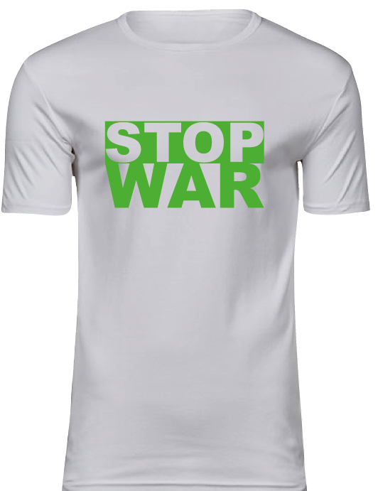T-Shirt UNISEX, weiss, Design 1  „STOP WAR"