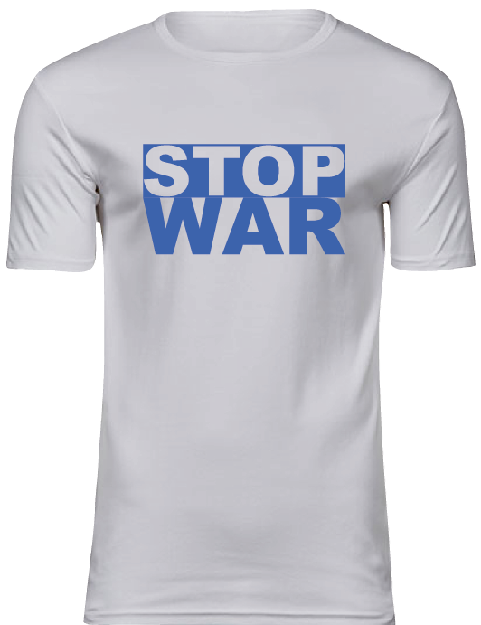 T-Shirt UNISEX, weiss, Design 1  „STOP WAR"
