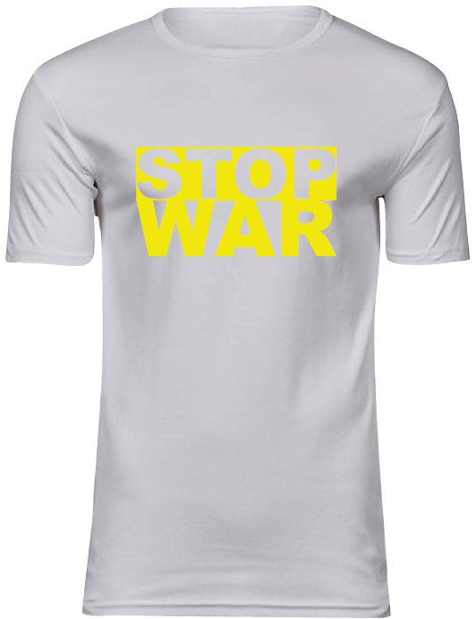 T-Shirt UNISEX, weiss, Design 1  „STOP WAR"