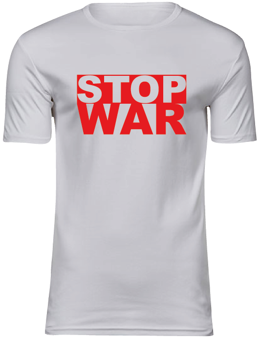 T-Shirt UNISEX, weiss, Design 1  „STOP WAR"
