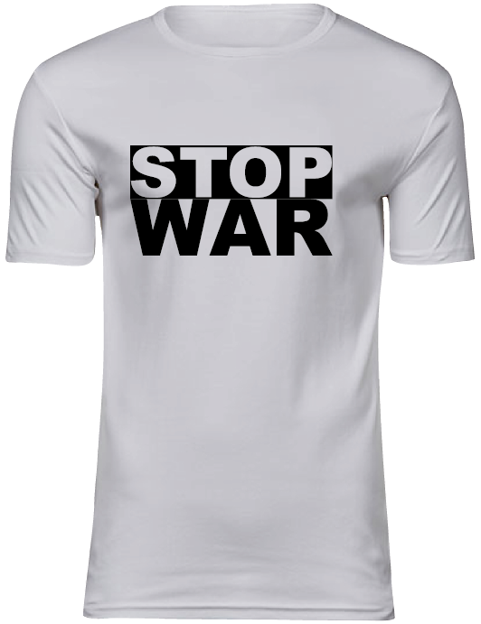 T-Shirt UNISEX, weiss, Design 1  „STOP WAR"