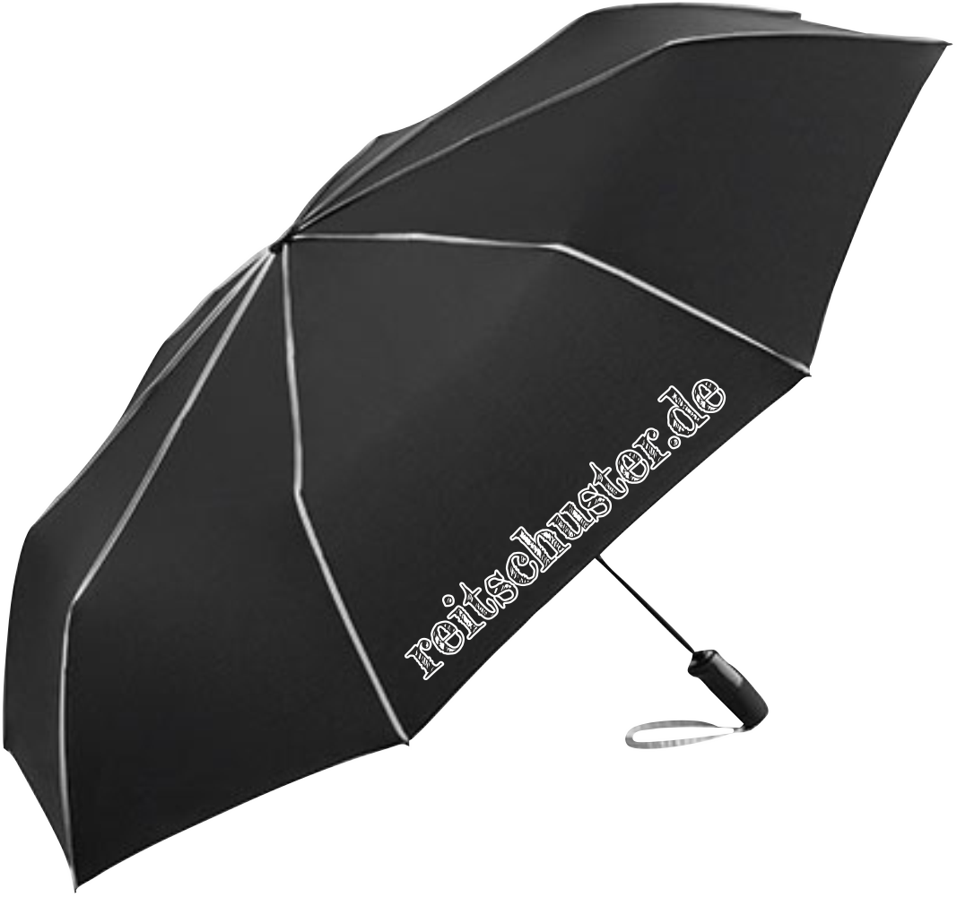 Regenschirm "reitschuster.de" schwarz/rot & schwarz/grau