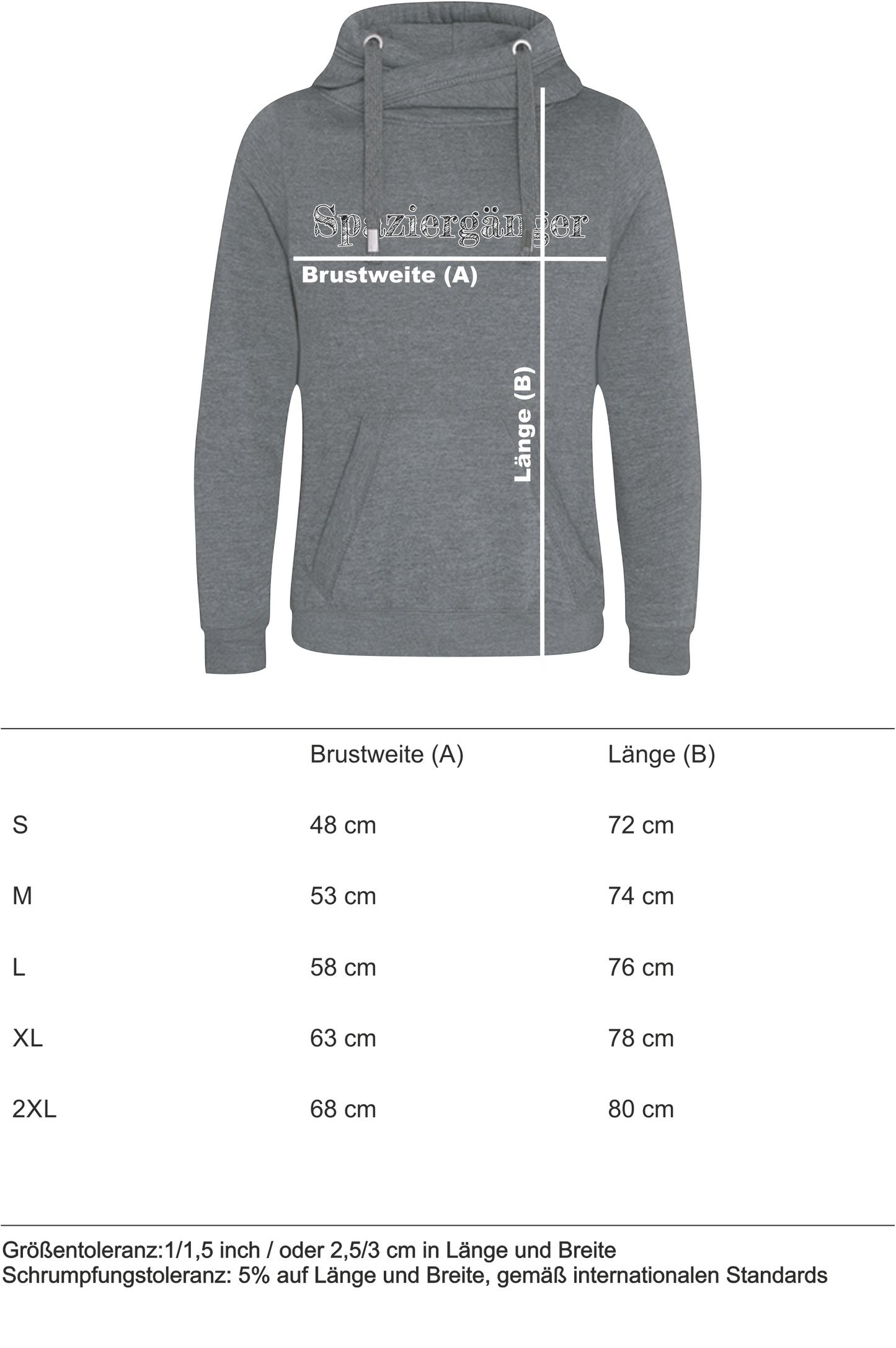 Hoodie „SPAZIERGÄNGER“ Dunkelgrau