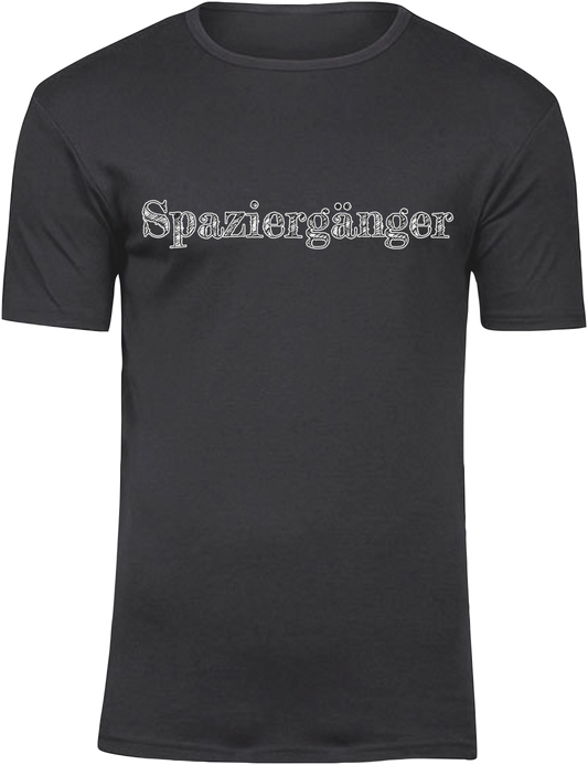 T-Shirt UNISEX  „SPAZIERGÄNGER" schwarz mit weissen Aufdruck