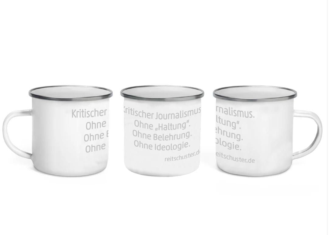 Emailletasse "Kritischer Journalismus"