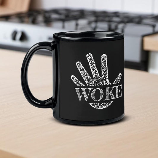 BR Kaffeebecher "WOKE" - HAND, schwarz