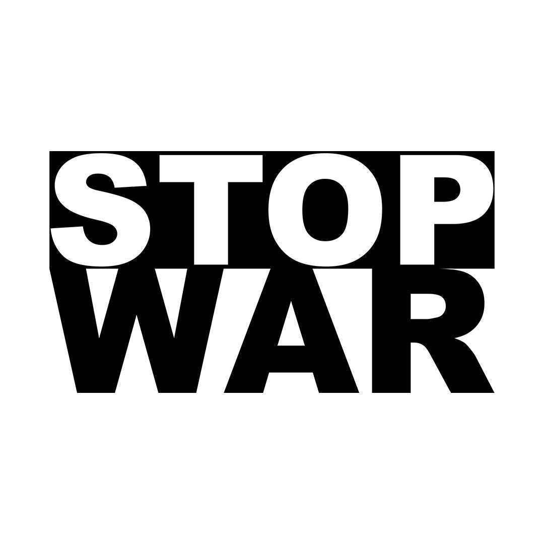 Gym Bag "STOP WAR", schwarz/weiss