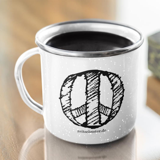 Emailletasse "PEACE"