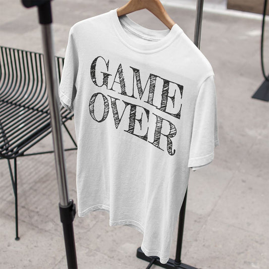 T-Shirt UNISEX  „GAME OVER" schwarz mit weißem Aufdruck