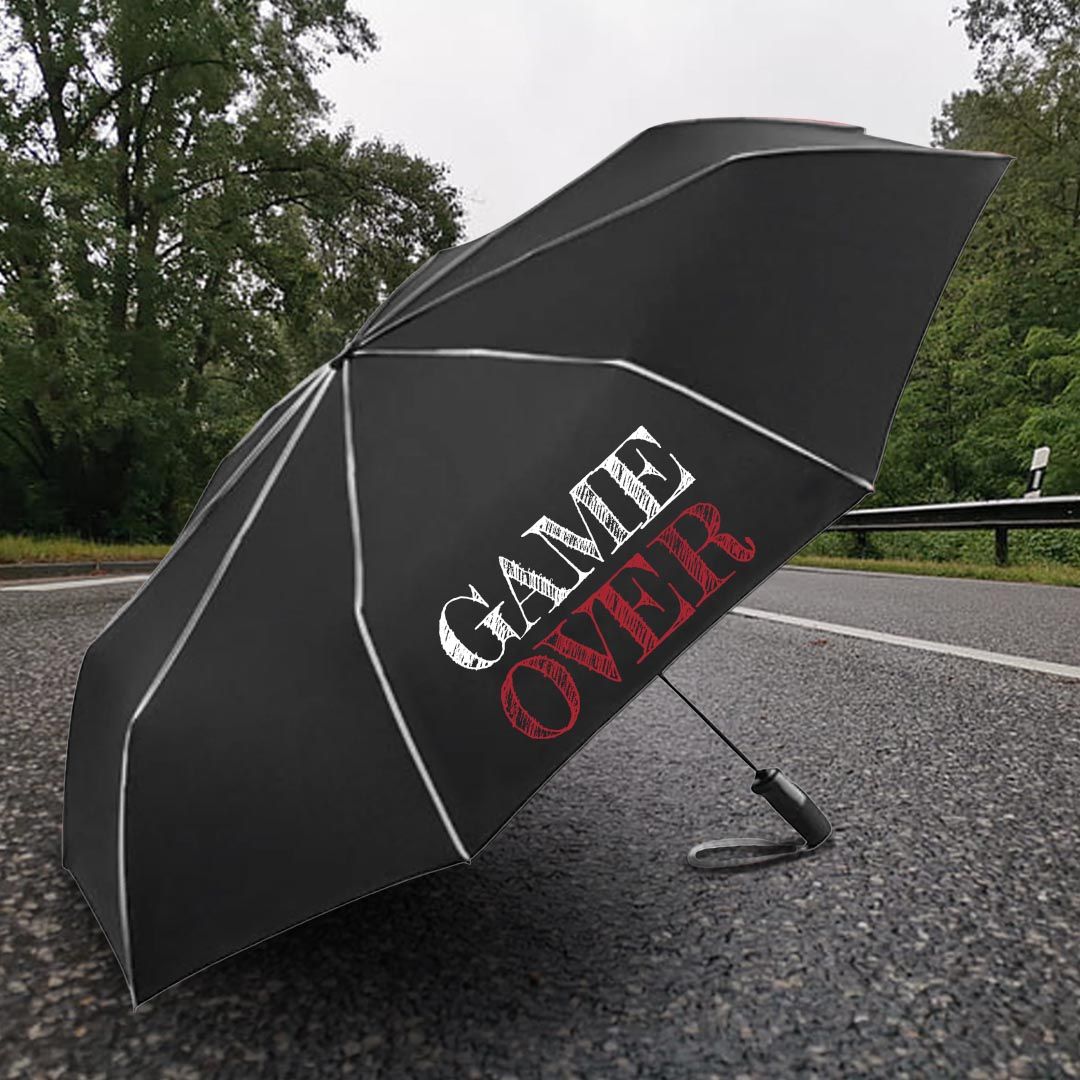 Regenschirm "GAME OVER" schwarz/rot & schwarz/grau