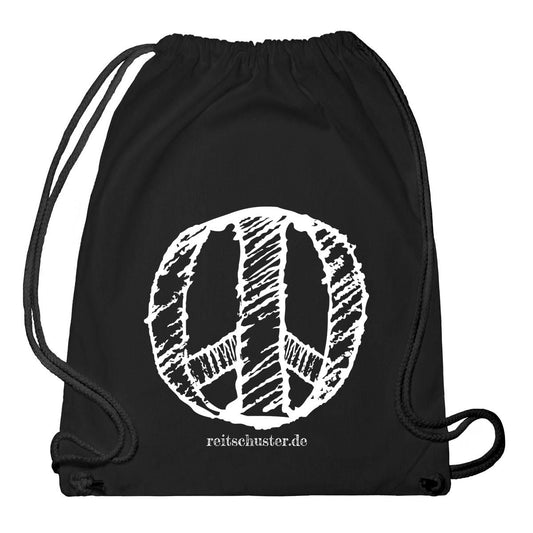 Gym Bag "Peace", schwarz, natural, weiss